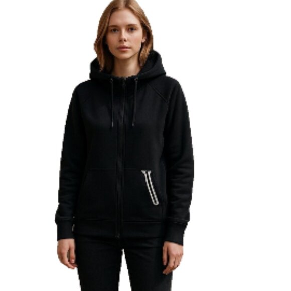 Nike Women’s Hoodie Jacket Small Black Ripple Woven Sportswear Essentials - Picture 1 of 13